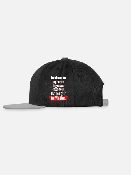Ich Bin ein Ingenieur Rechtschreibung, Mathe - Snapback Cap - Schwarz/Grau