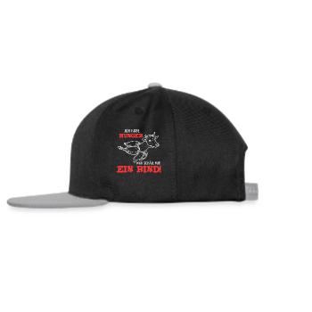 Ich habe Hunger Man schaele mir Ein Rind Grillen - Snapback Cap - Schwarz/Grau - Links