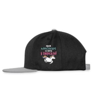 Man widerspricht keinem Einhorn - Snapback Cap - Schwarz/Grau - Links