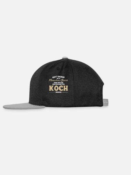 Gott schuf Menschen aber nur durften Koch werden - Snapback Cap - Schwarz/Grau