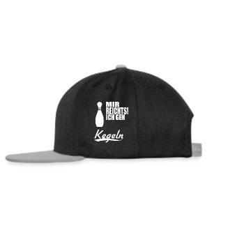 Mir reichts ich geh kegeln - Snapback Cap - Schwarz/Grau - Links