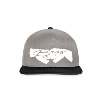 bros bro bruder brüder kumpel freund männer liebe - Snapback Cap - Graphit/Schwarz - Vorne