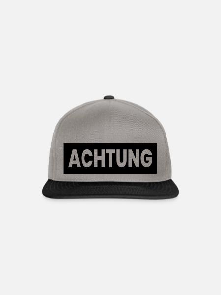 Achtung - farblich anpassbar - Snapback Cap - Graphit/Schwarz