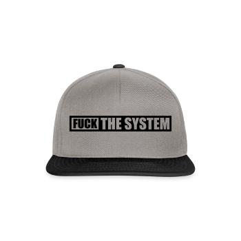 Logo fuck the system - Snapback Cap - Graphit/Schwarz - Vorne