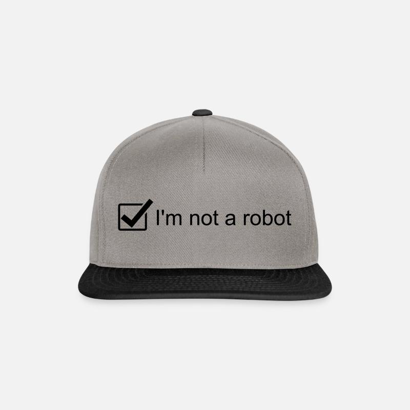 Je ne suis pas un robot - Captcha - re-captcha - Page d'accueil - Casquette snapback - gris graphite/noir
