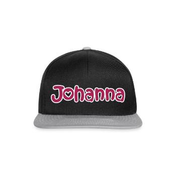 Johanna surname first name maiden name baptism name day - Snapback Cap - black/grey - Front