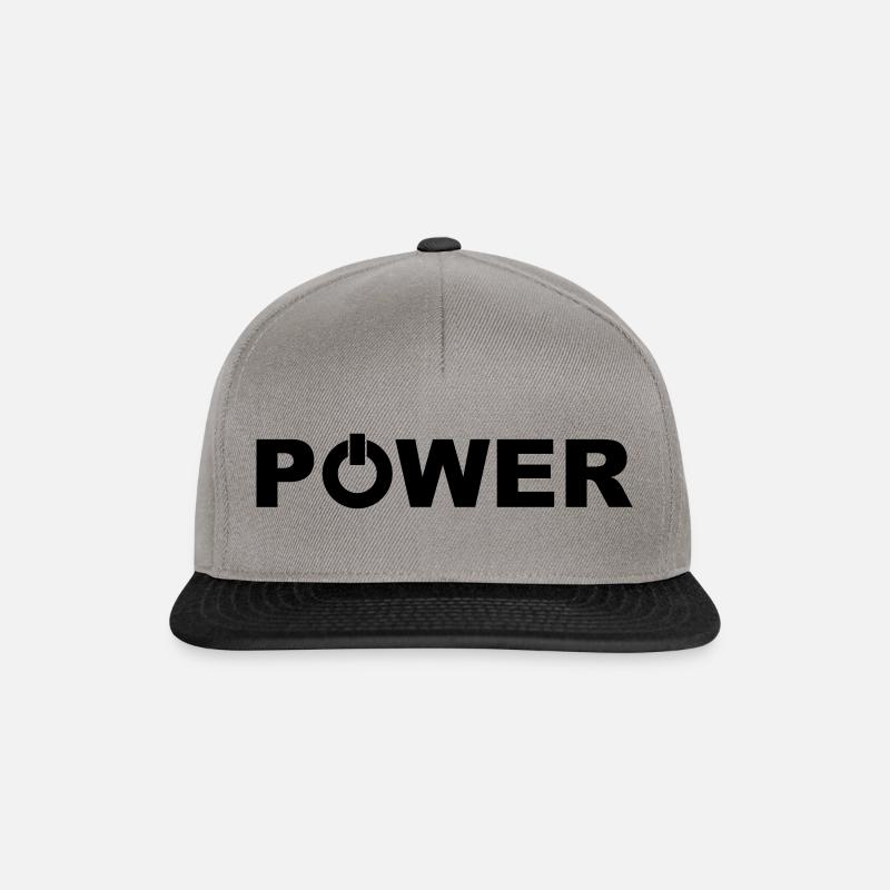 Power Button on - Snapback Cap - Graphit/Schwarz