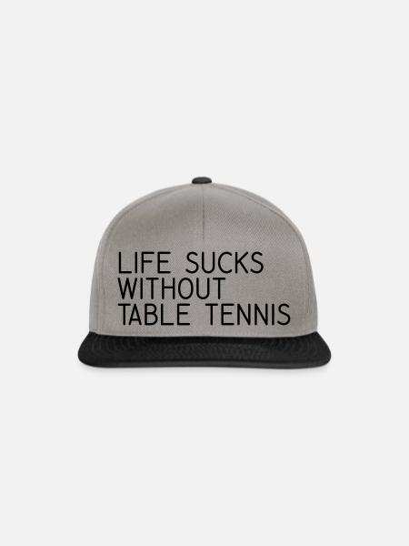 Tischtennis Sprüche Life sucks without tabletennis - Snapback Cap - Graphit/Schwarz