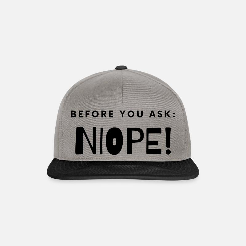NOPE! - Snapback Cap - Graphit/Schwarz