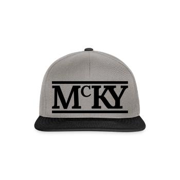 McKY White Logo - Snapback Cap - graphite/black - Front