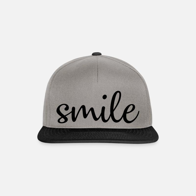 smile, einfach smile - Snapback Cap - Graphit/Schwarz