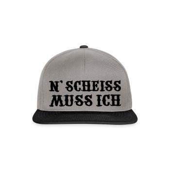 n scheiss muss ich - Snapback Cap - Graphit/Schwarz - Vorne