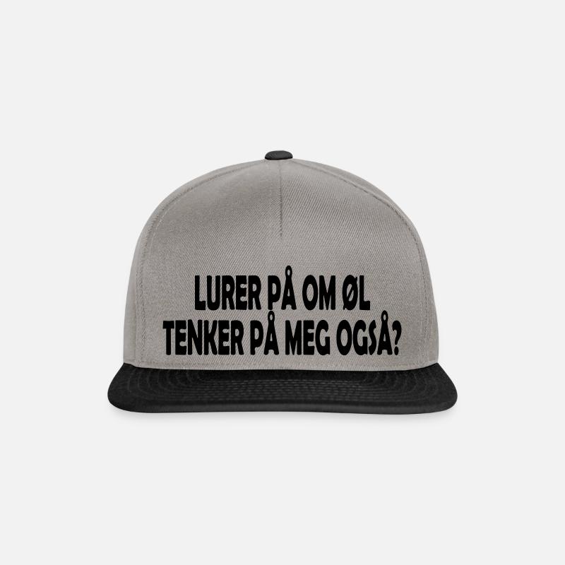 Ich frage mich, ob Bier auch an mich denkt. - Snapback Cap - Graphit/Schwarz