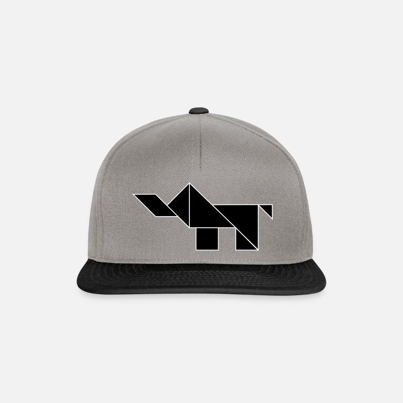 Tangram Elephant noir et blanc - Casquette snapback - gris graphite/noir