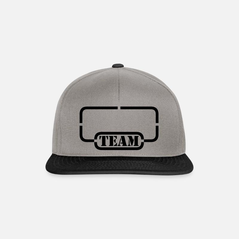 nom de l’équipe - name your team - Casquette snapback - gris graphite/noir