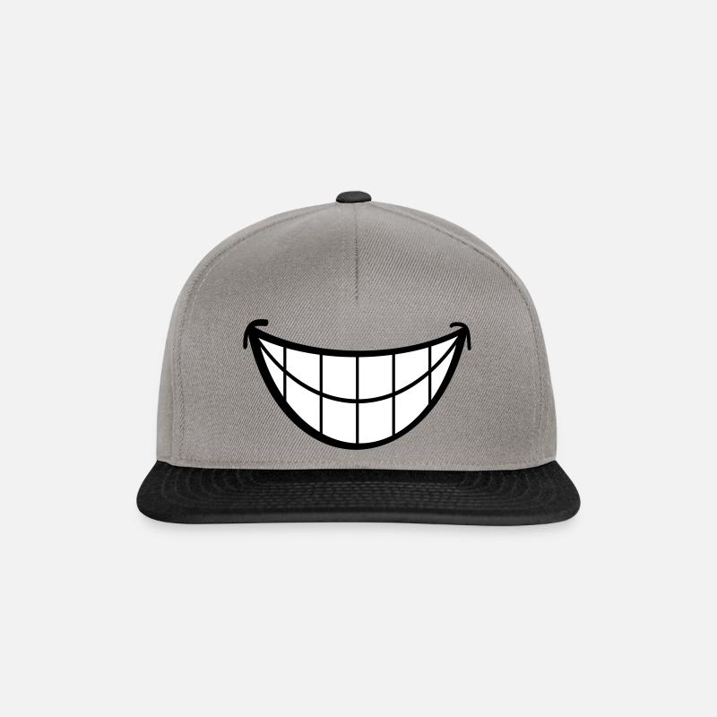 Großes Lächeln. Lächelnder Mund, Lippen Gesicht. - Snapback Cap - Graphit/Schwarz
