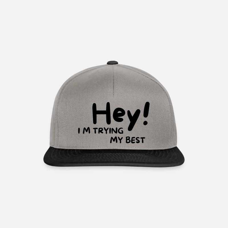 Hey! I'm trying my Best. - Snapback Cap - Graphit/Schwarz