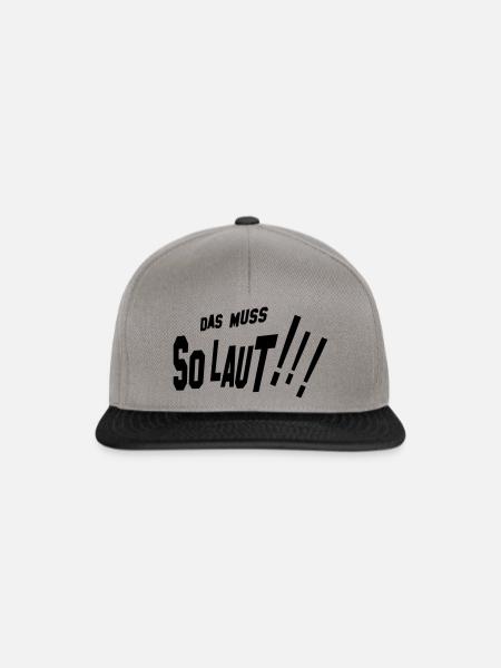 Das muss so laut (D00040) - Snapback Cap - Graphit/Schwarz