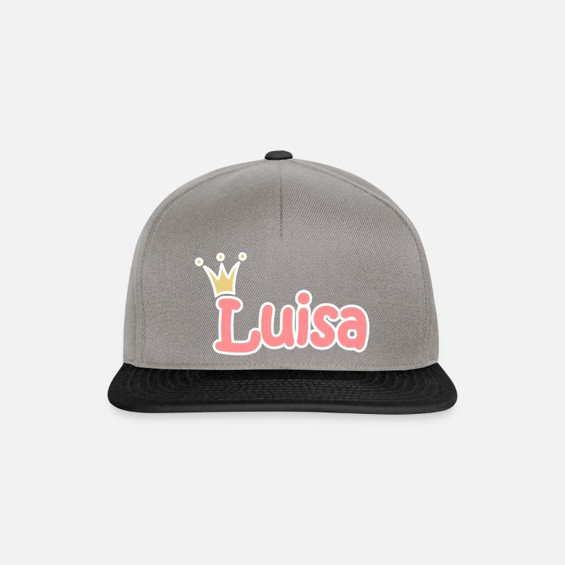 Luisa Name Vorname Mädchenname Namenstag Krone - Snapback Cap - Graphit/Schwarz