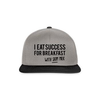 Phrase success motivation - Snapback Cap - graphite/black - Front
