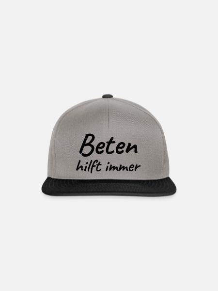 Beten hilft T-Shirt, Sweatshirt, Hoodie - Snapback Cap - Graphit/Schwarz