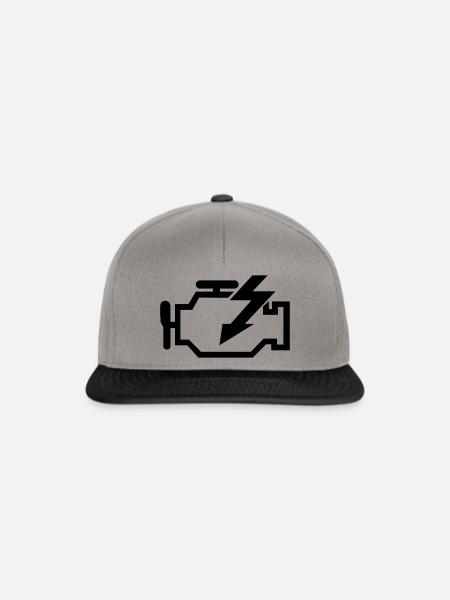 Motorkontrollleuchte Check Engine - Snapback Cap - Graphit/Schwarz