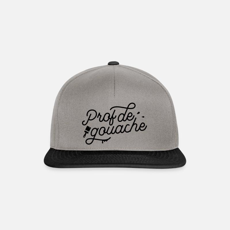 Prof de gouache - Prof d'Arts Plastiques - Casquette snapback - gris graphite/noir