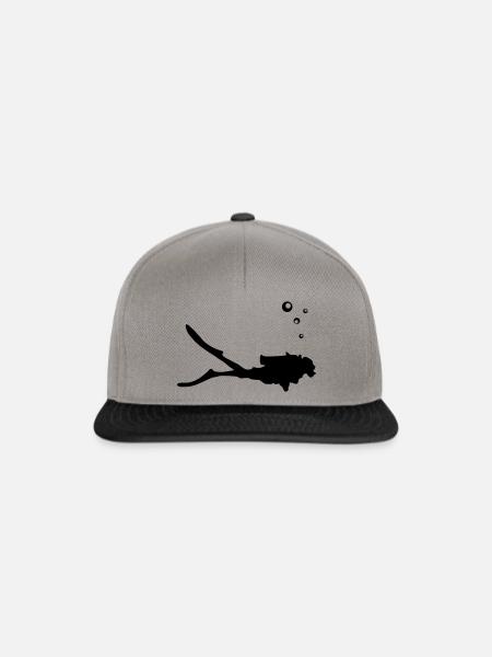 Taucher, tauchen - Snapback Cap - Graphit/Schwarz