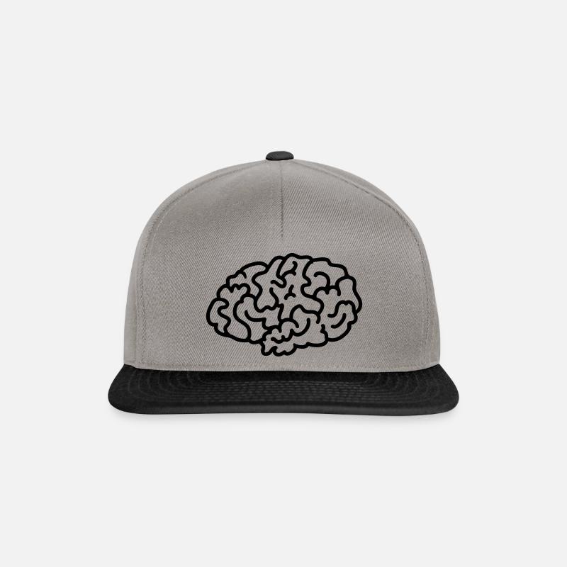 brain thinking - line - Snapback Cap - graphite/black