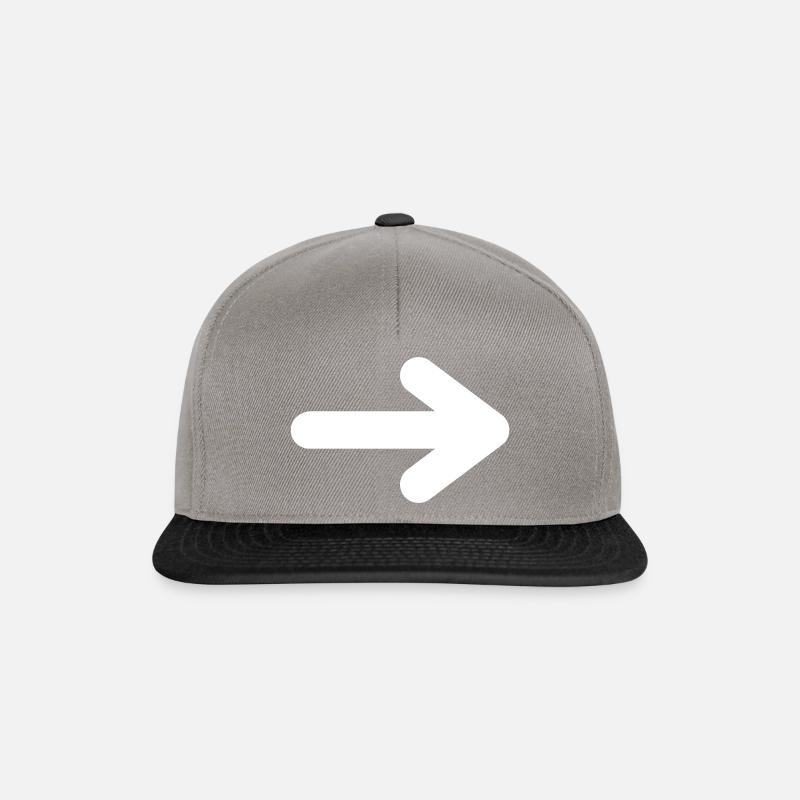 Pfeil Icon rechts Richtung Symbol Zeichen - Snapback Cap - Graphit/Schwarz