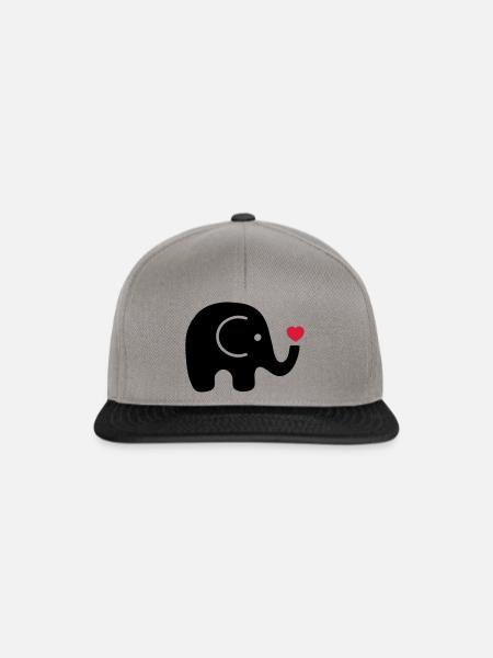 elefant herz - Snapback Cap - Graphit/Schwarz