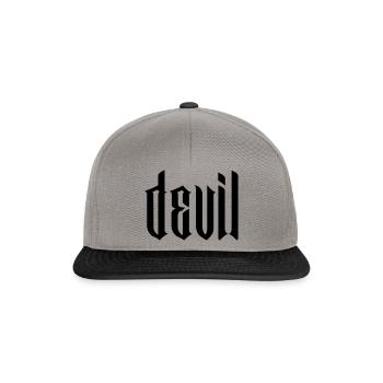 devil modern type - Snapback Cap - Graphit/Schwarz - Vorne
