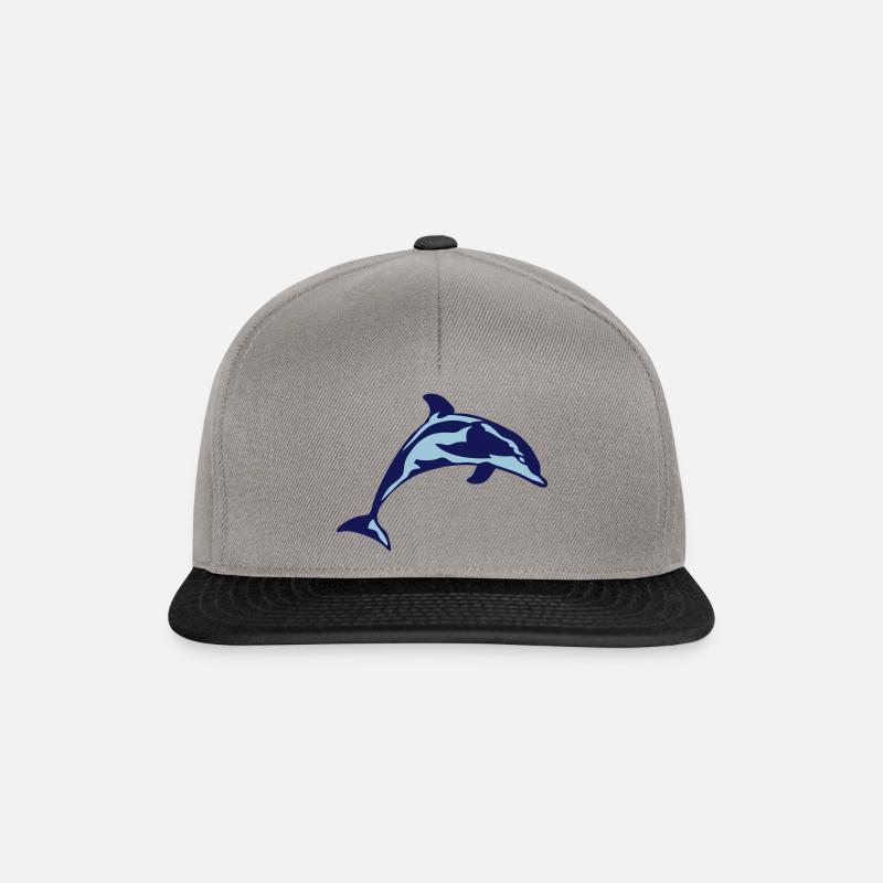 Delphin Delphin Meerestier 306 - Snapback Cap - Graphit/Schwarz