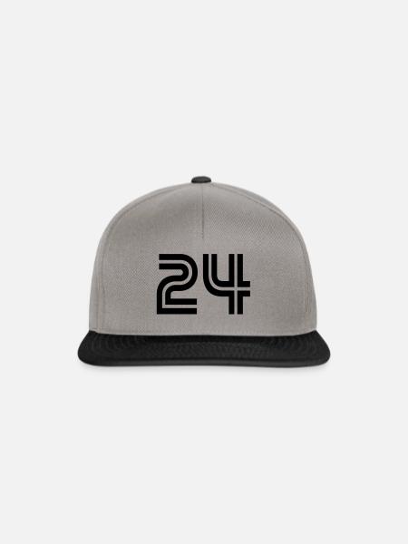 Rückennummer 24 - Snapback Cap - Graphit/Schwarz