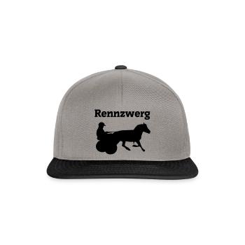 Rennzwerg, Shetty mit Gig, Minitraber - Snapback Cap - Graphit/Schwarz - Vorne