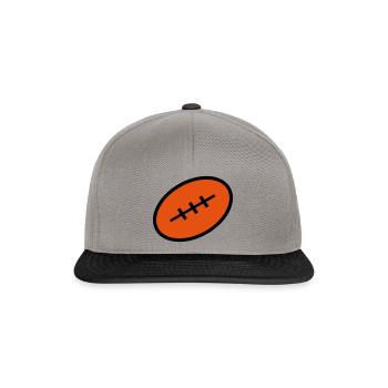 ballon ovale rugby dessin - Casquette snapback - gris graphite/noir - Devant