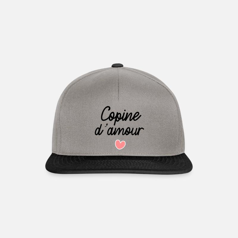 copine d amour coeur - Casquette snapback - gris graphite/noir
