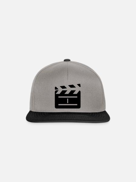 Filmklappe Filmdreh Videodreh Icon Symbol Zeichen - Snapback Cap - Graphit/Schwarz