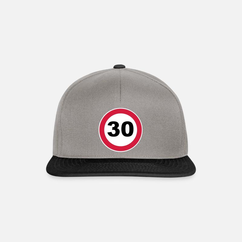 30. Geburtstag - Snapback Cap - Graphit/Schwarz