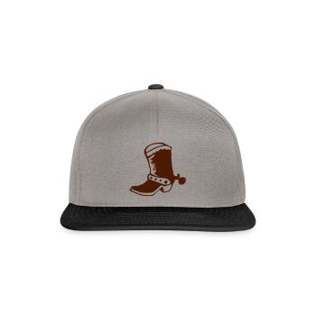 western cowboy boot 1 - Snapback Cap - graphite/black - Front