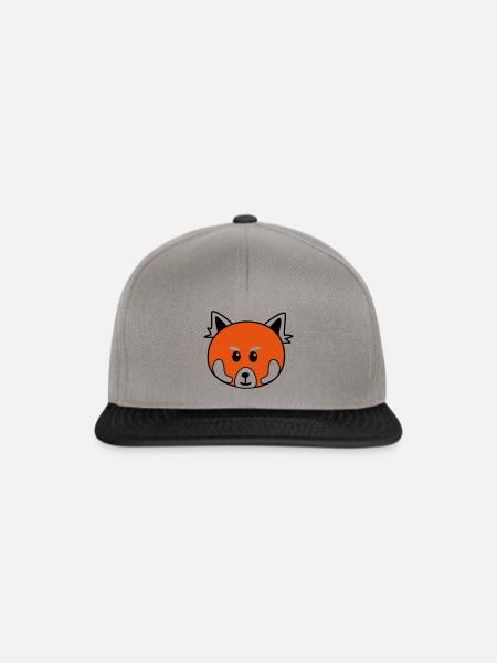 Netter roter Panda - Snapback Cap - Graphit/Schwarz