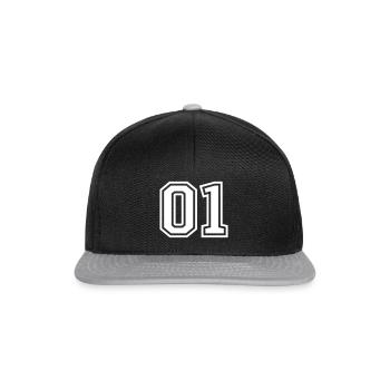 01 numéro un numéro - Casquette snapback - noir/gris - Devant
