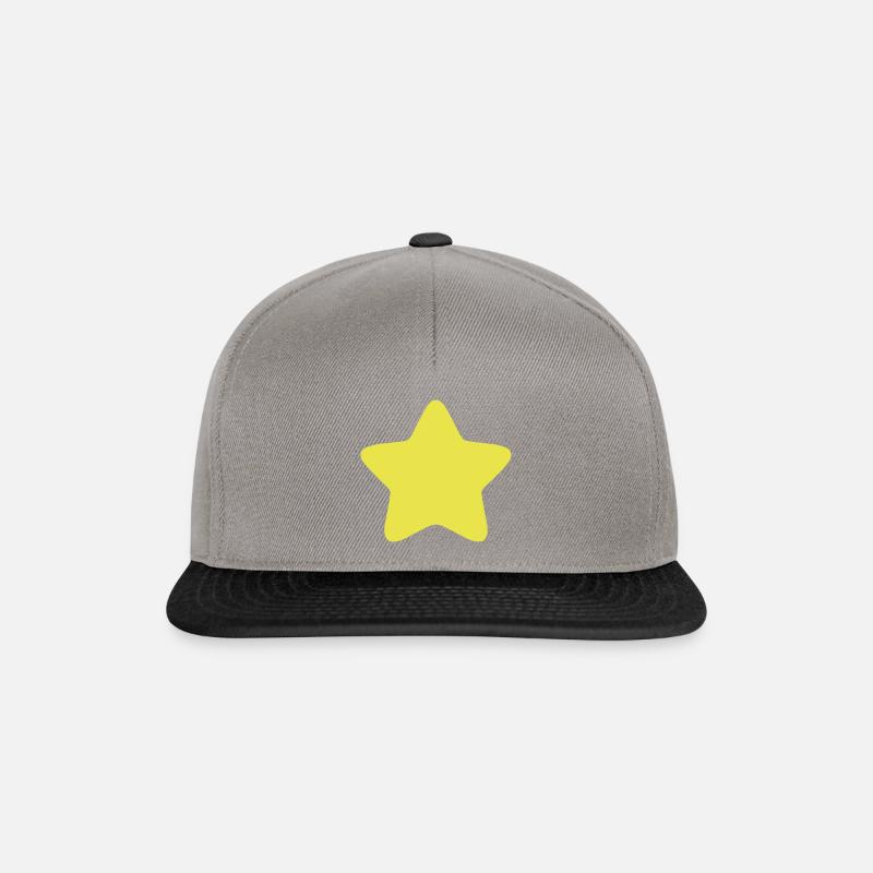etoile bord arrondi star 3 - Casquette snapback - gris graphite/noir