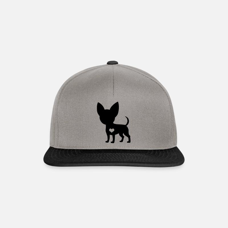 Chihuahua Hund Herzschlag Geschenk - Snapback Cap - Graphit/Schwarz