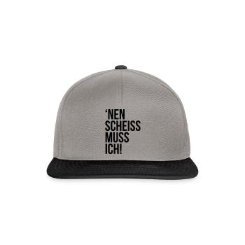 einen scheiss muss ich Spruch Sprüche Statement - Snapback Cap - Graphit/Schwarz - Vorne