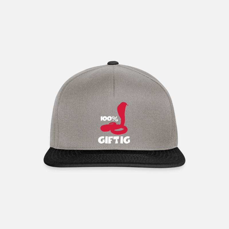 schlange giftig spruch - Snapback Cap - Graphit/Schwarz