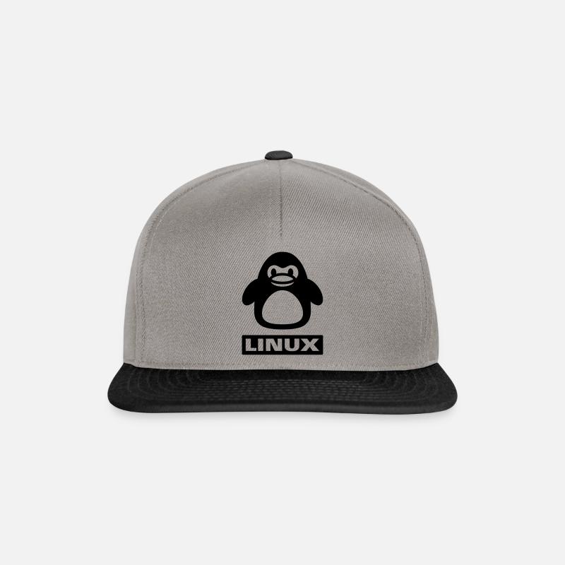 pingouin linux - Casquette snapback - gris graphite/noir
