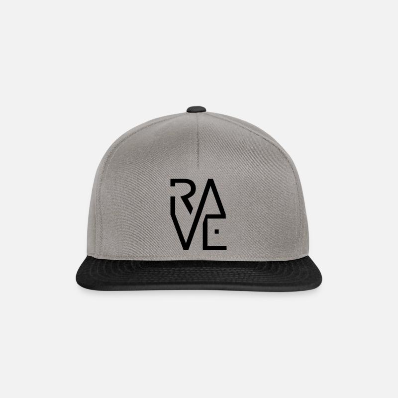Rave Minimal Text Electronic Music Techno Schrift - Snapback Cap - Graphit/Schwarz