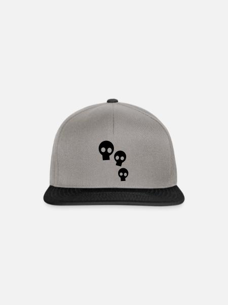 Three Skulls - Snapback Cap - Graphit/Schwarz