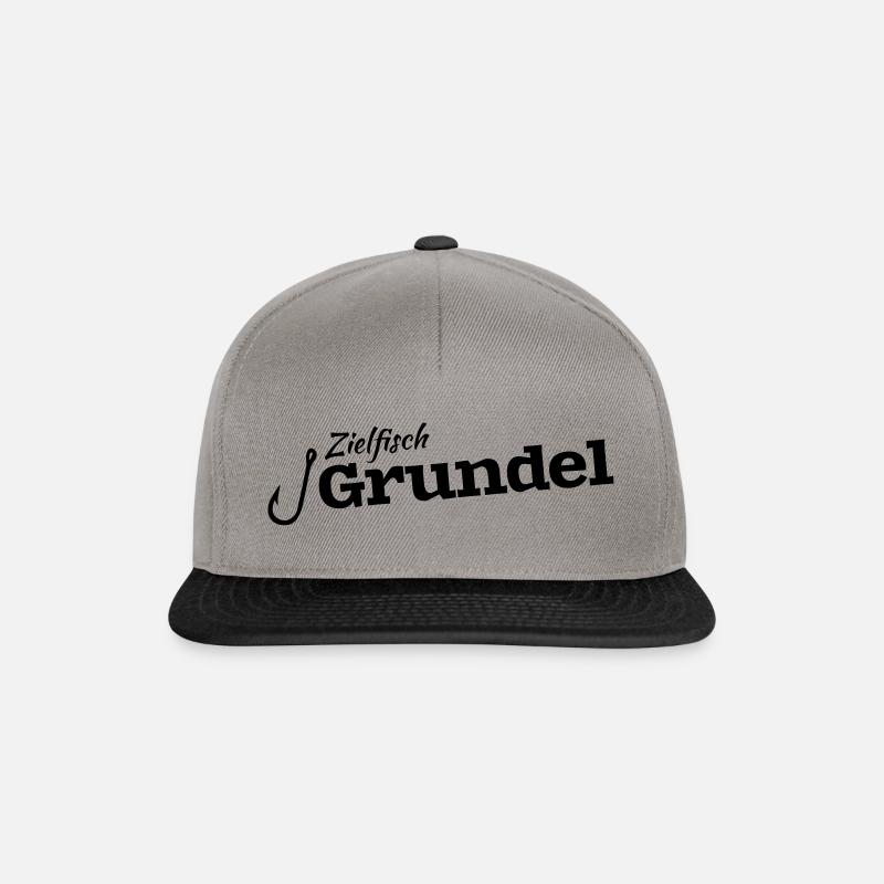 LetzterWurf Zielfisch Grundel Angeln - Snapback Cap - Graphit/Schwarz
